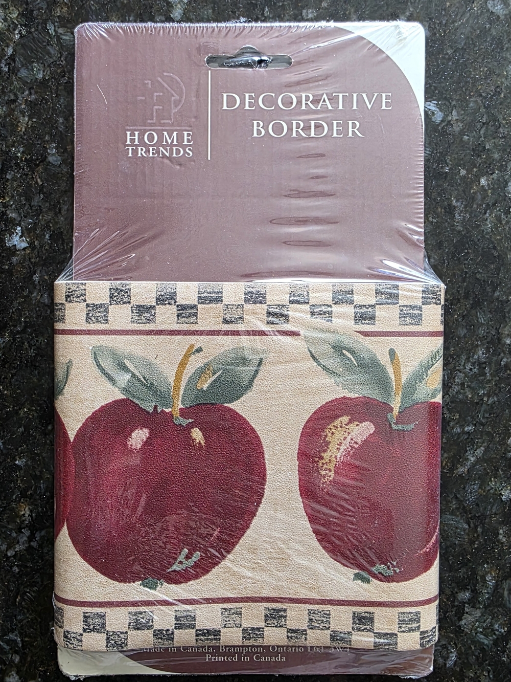 Home Trends Decorative Border - Red Apple Pattern VTG Farmhouse Country Home